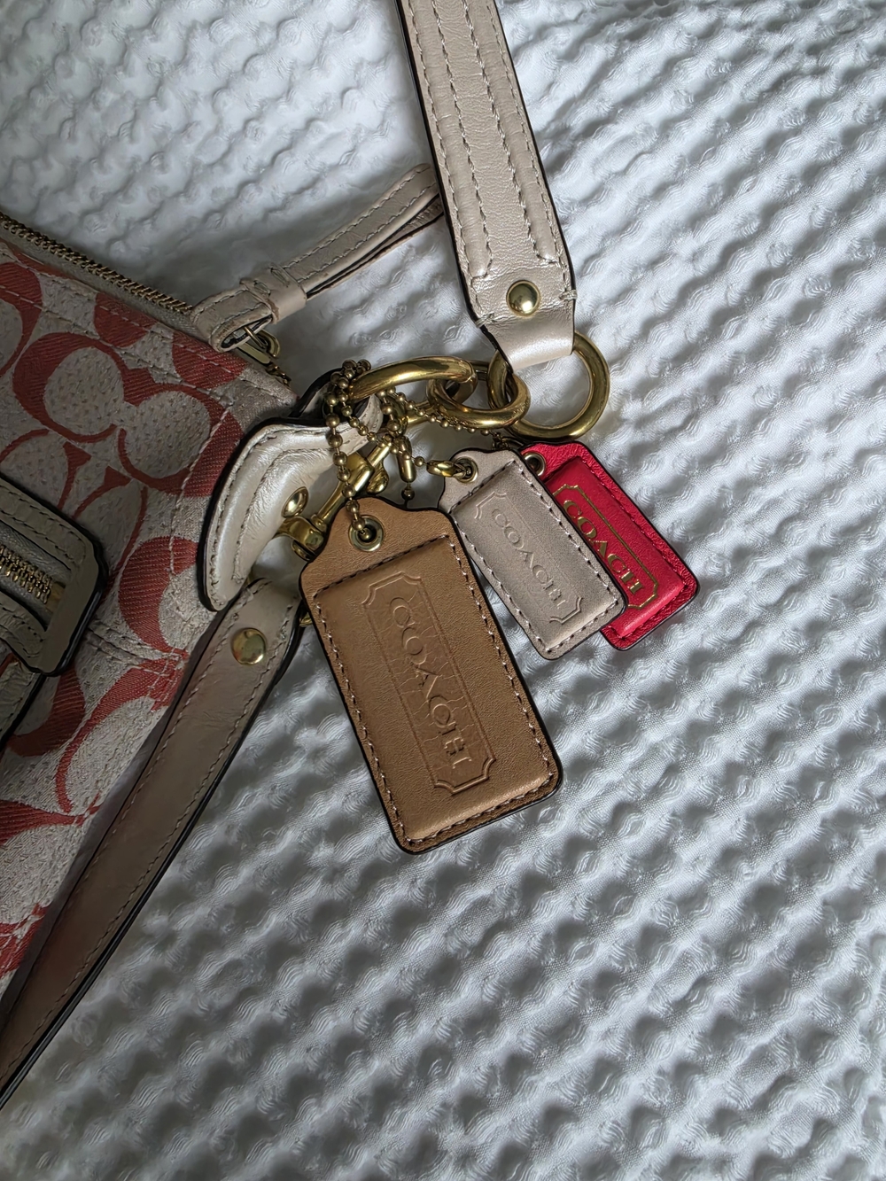 Coach Pink Polka Dot Signature Canvas Shoulder Bag - Picture 6 of 16